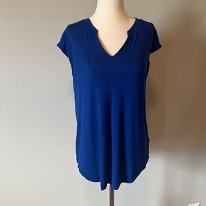 Cabi sz S cobalt blue shirt sleeve layering top V-neck dolman